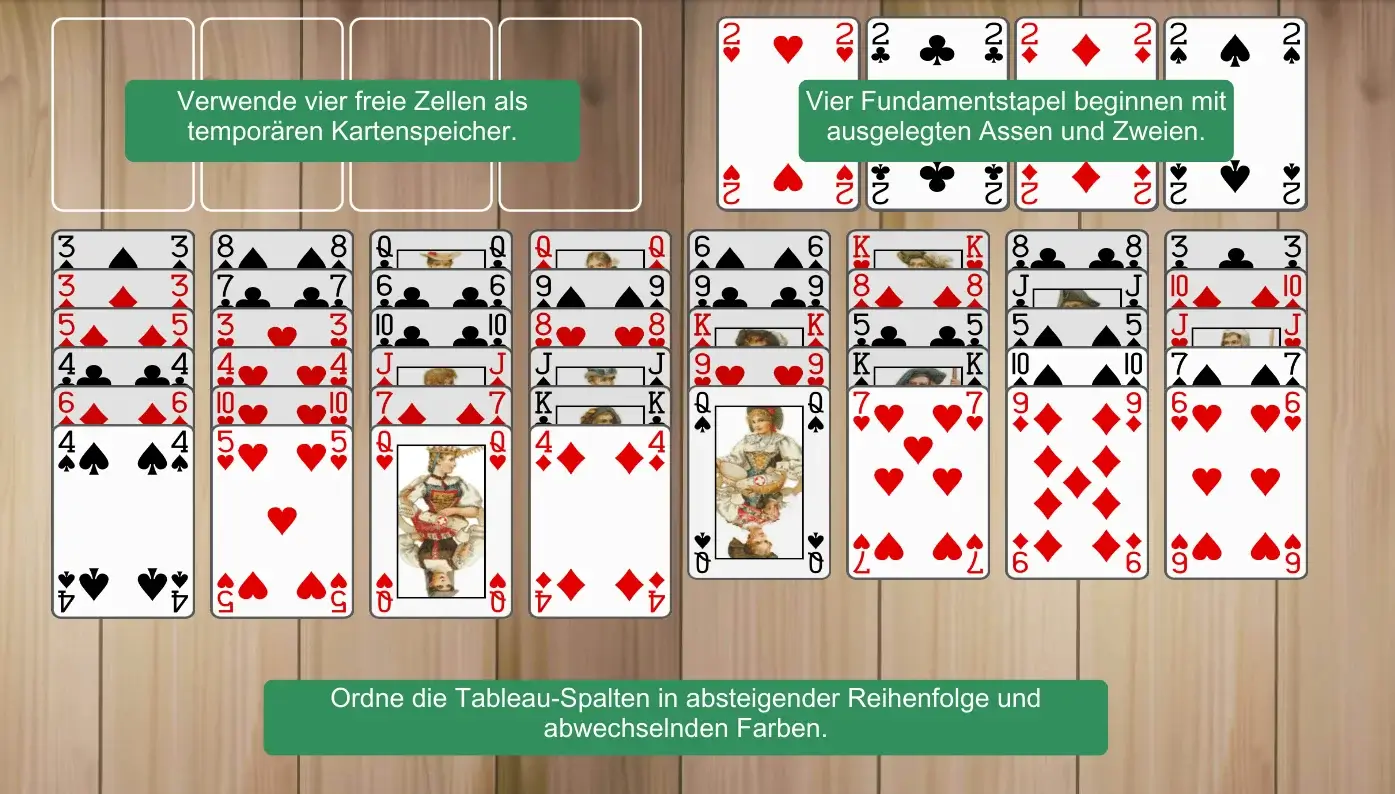 Aufbau von Einfachem FreeCell